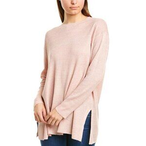 Eileen Fisher Powder Pink Round Neck 100% Organic Linen Tunic Sweater Pullover